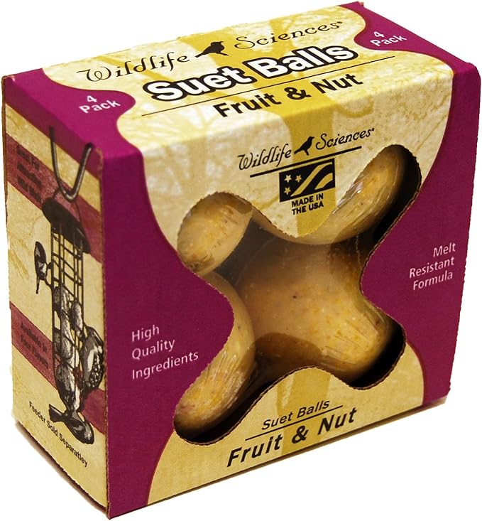 Wildlife Sciences Suet Ball, Fruit and Nut, 4-Pack