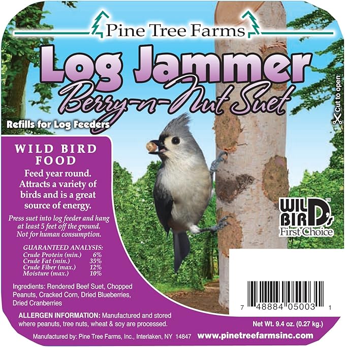 Pine Tree Farms 5003 Log Jammers Berry N Nut Suet Plug Suet 9.4oz. (0.27 kg.)