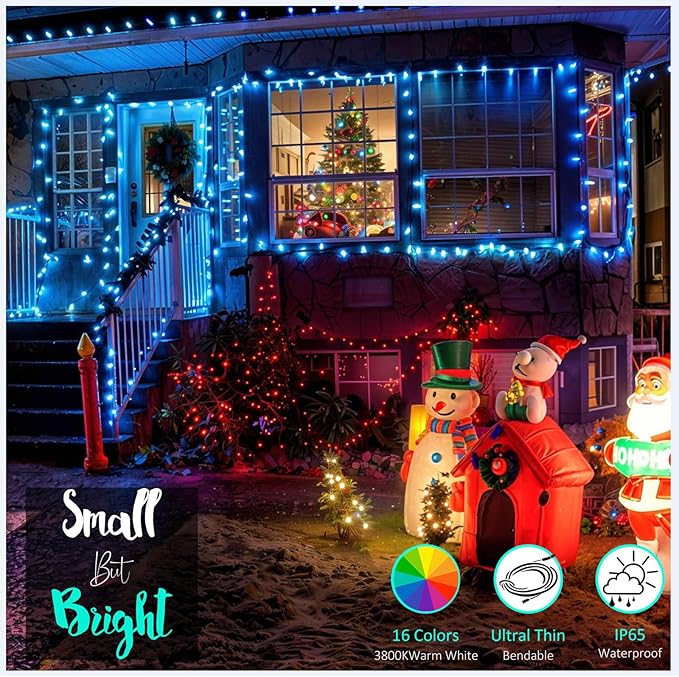Outdoor String Lights, Rope Lights with Remote, Waterproof String Lights Outdoor Fairy Lights Twinkle Lights for Wedding, Patio, Pool, Christmas