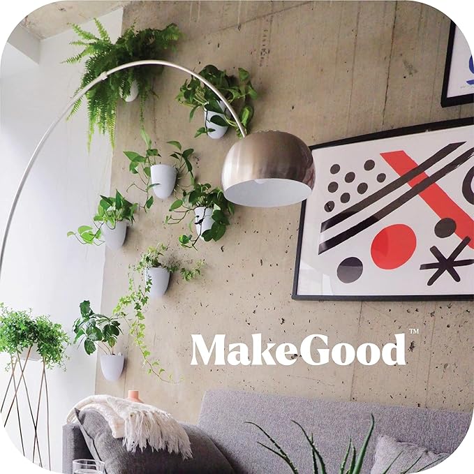 Make Good PlantPod Luxe Self-Watering Wall Planters (Set of 3) - Easy to Water and Install - Lightweight - Design Your Own Vertical Garden - Wall Planters for Indoor Plants