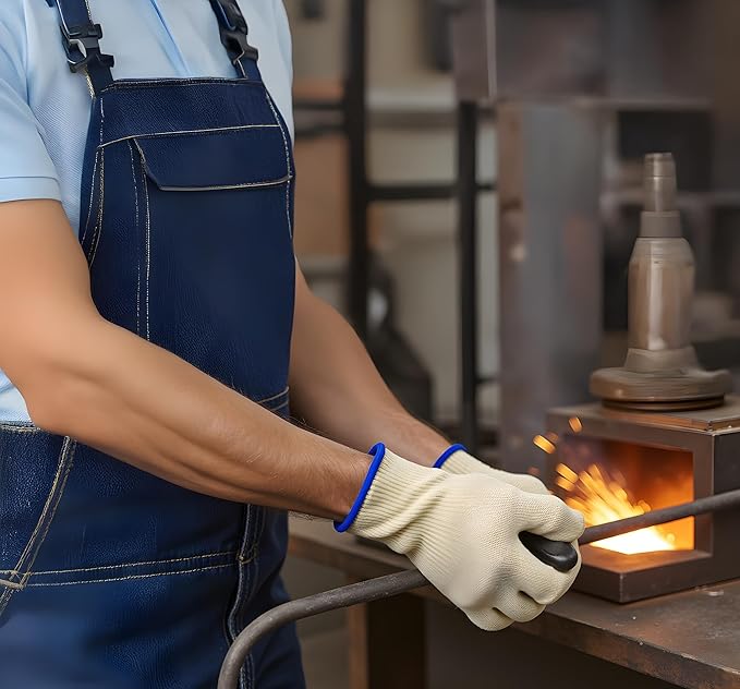 G & F 1689L Dupont Nomex® & Kevlar® Heat Resistant Oven Gloves, for BBQ, Fireplace,and Grilling. Commercial Grade, Large, Sold by 1 Piece