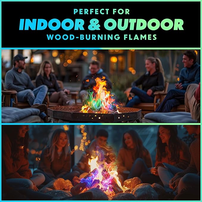 Magical Flames Fire Color Packets (Ultimate 12 Pack), Vibrant Multi-Color Fire for Fire Pits, Campfires, Bonfires & Fireplaces - Camping Essentials & Outdoor Party Accessories