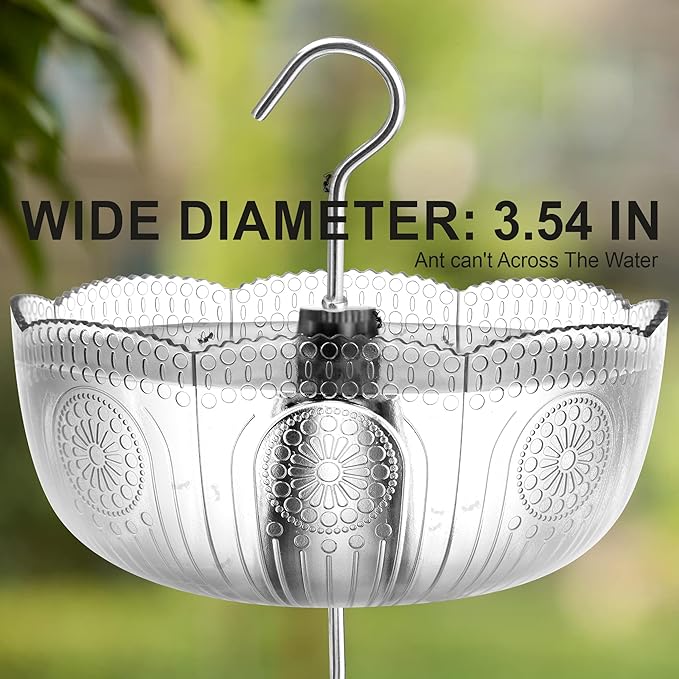 Ant Moat for Hummingbird Feeders, (4 Pack, 6 OZ) Vintage Style Ant Guard Hummingbird Feeder (Clear)