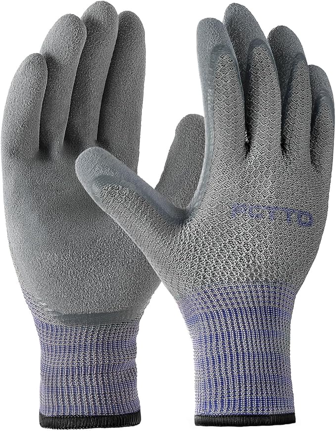 Gardening Gloves for Men 6 Pairs, Garden Gloves for Pruning Flower Rose, Weeding, Digging, Raking, Flower gloves with Rubber coating (Medium, Grey)