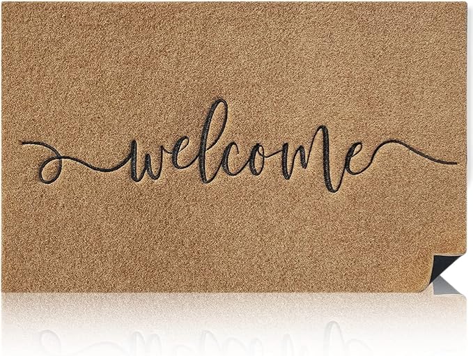 AAZZKANG Outdoor Mats for Front Door Large 36"x24",Indoor Welcome Mat with Non Slip Rubber Backing,Easy to Clean Entrance Doormat for Home Office Patio Brown