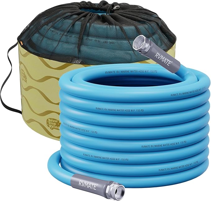 RVMATE RV Water Hose 100FT, 5/8” Inner Diameter Drinking Water Hose Lead-free, No Leaking Garden Hose For RV/Trailer/Camping, RV Accessories