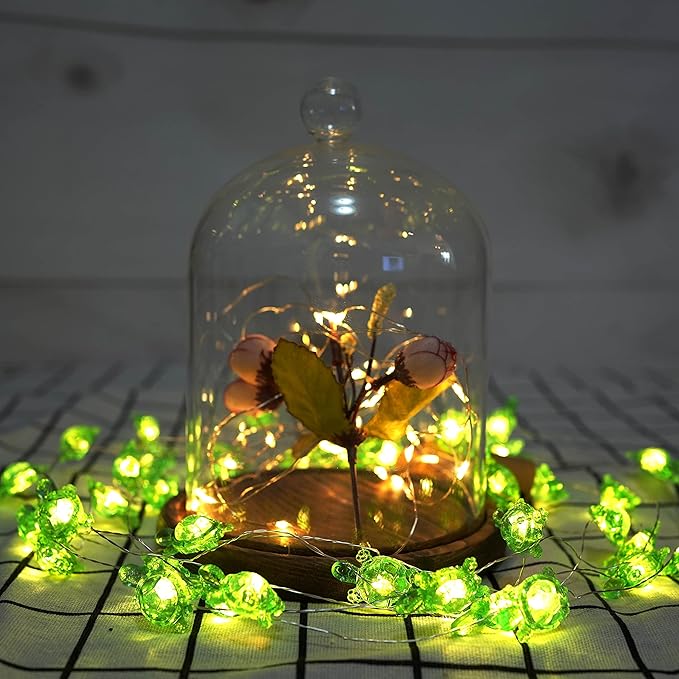 Decorman Turtle Decorative String Lights, 14ft 40 LED 8 Modes Warm White Weatherproof Battery Operated Ocean Theme Lights for Bedrooms Parties Weddings Gardens with Remote and Timer