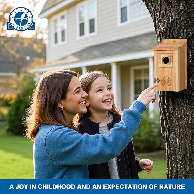 Bird Houses for Outside, Bluebird Houses for Outside, Wooden Birdhouses for Outdoors, Garden Decoration Bird House, Nesting Birdhouse, Bluebird Finch Swallow Wren Chickadee
