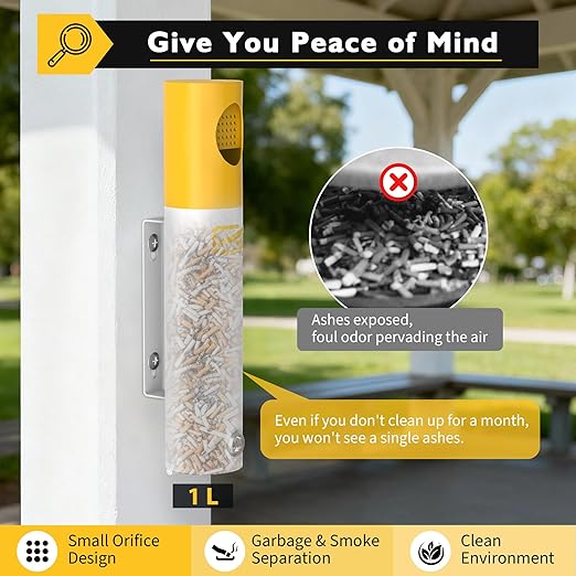 Outdoor Commercial Disposal, Wall Mounted Trash can, Waste Bins, Commercial Receptacle, Bin, Fireproof, Prevention of Waterlogging, Corrosion Resistant, Suitable for Park,Outdoor,Offices.