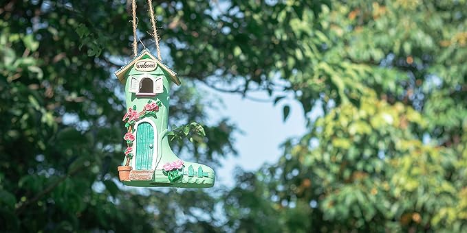 Yinns Birdhouse, Hanging Bird House for Wild Bird Outside Decorative Rain Boot Bird House for Home Garden Decor