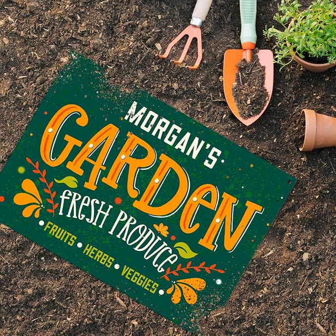 Custom Garden Signs, Personalized Sign for Garden, Ideal for Mom, Mother Or Sign, 10x14 Inches, Rust Free .040 Aluminum, Fade Resistant, Made in USA by Sigo Signs