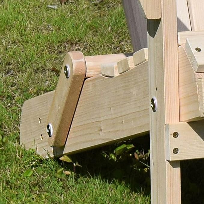 Foldable Wooden Adirondack Chair, Outdoor, Garden, Lawn, Deck Chair, Natural, MPG-ACE010KIT