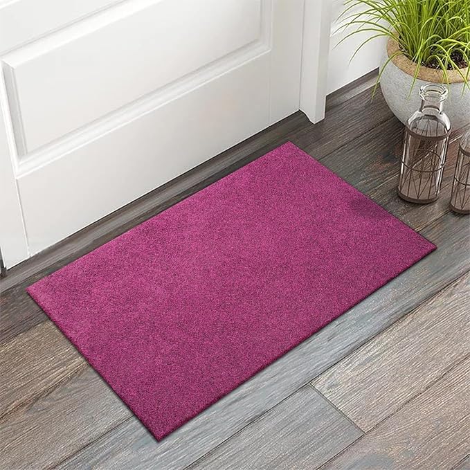 AAZZKANG Set of 2 Purple Doormat Outside Inside Utility Floor Mat Quickly Absorb Mud Anti Slip Rubber Door Mat for Home,Garden,High Traffic Areas Decorative
