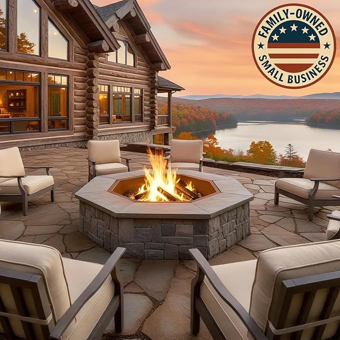 Heavy Duty Smokeless Fire Ring – 46 inch Outer/42 inch Inner Large Detachable & Portable Corten Steel Fire Pit Ring for Outdoor Camping & Bonfires – DECOROCA