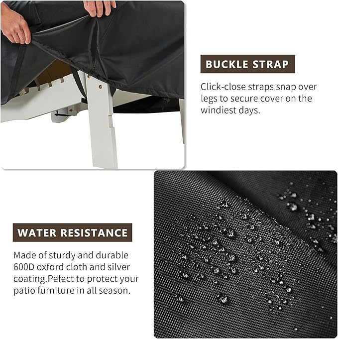 Outdoor Swivel Chair Covers Waterproof 1 Pack, Outdoor Chair Covers Patio Furniture Cover for Deck Patio Swivel Chair Heavy Duty, 30 W x 34 D x 36 H inches,Black