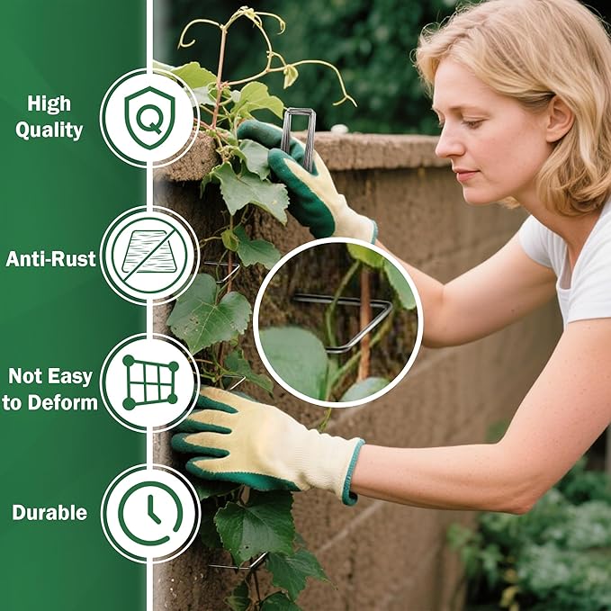 AJART Landscape Staples Garden Stakes: 6 Inch Reusable Galvanized Steel Spikes for Artificial Turf, Tents & Ground Cover - 50 Pcs
