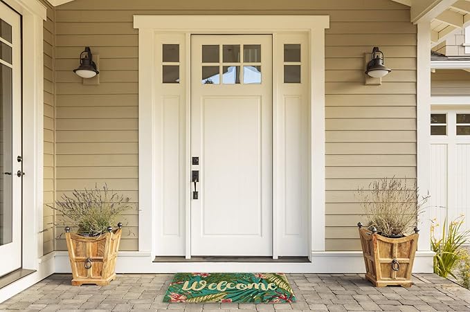 DII Natural Coir Doormat Outdoor Welcome Mat, 17x29, Tropical