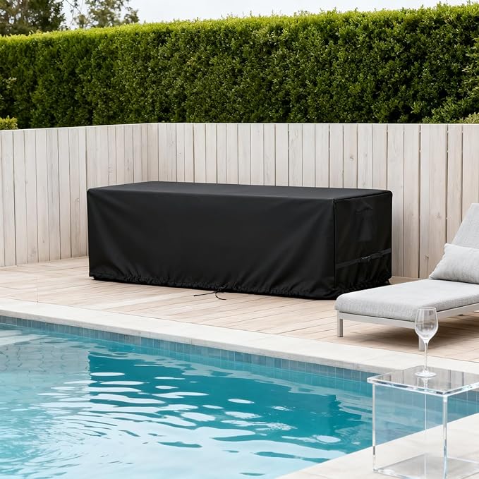 Outdoor Stacked Chaise Lounge Cover, Waterproof Patio 4-6 Stackable Lounge Chair Cover, Pool Lounge Chair Patio Furniture Covers - 80 x 32 x 38 Inch