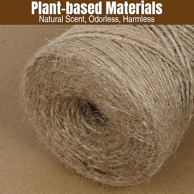 Jute Twine 2mm 1600 Feet Natural Jute Twine String for Crafting, Gardening, Gift Wrapping, Macrame, DIY Decor (2Rolls, 800Feet/Roll)