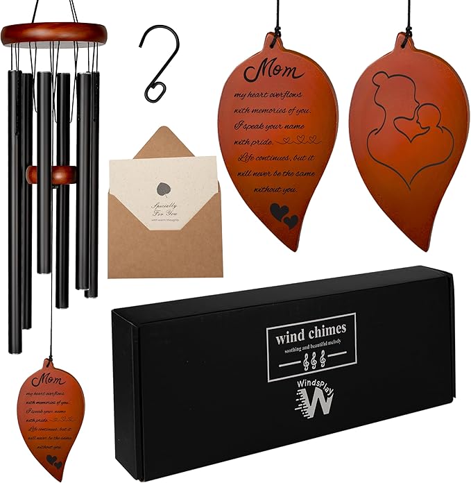 Memorial Wind Chimes for Loss of Mother - 32.5” Windchimes for Mom Memorial - Prime Memorial Gifts for Loss of Mom Wind Chime, Memorial Wind Chimes for Mom, Finest Bereavement Gifts for Loss of Mother