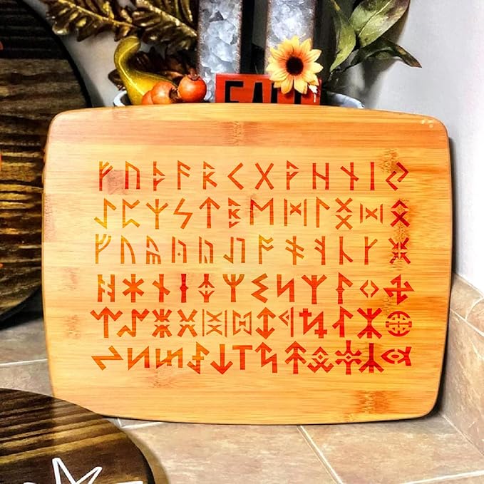 Runes Stencils for Painting on Wood Stones Reusable Celtic Border Ancient Alphabet Viking Symbol Stencils for Crafts Canvas Furniture Wall Drawing Card Making Pattern Decorative (Runes)