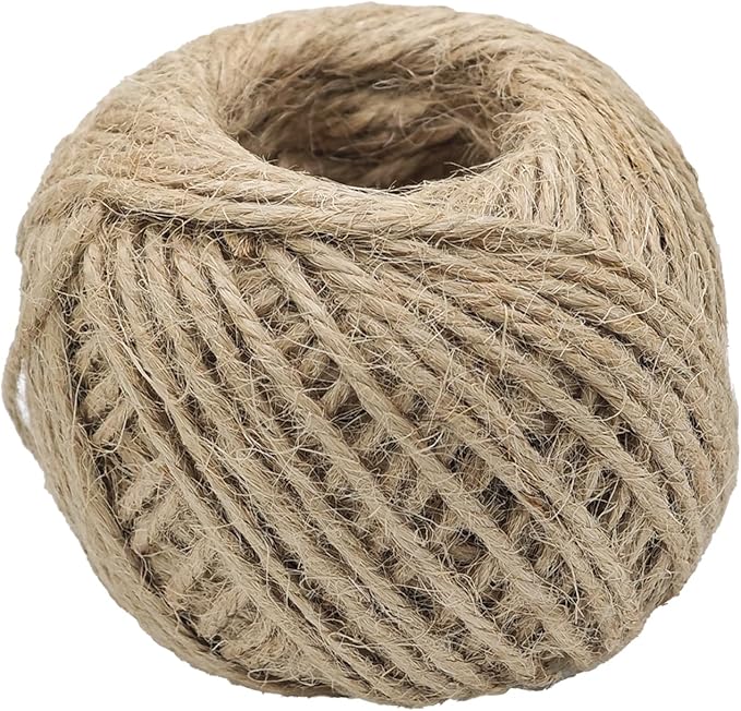165 Feet Jute Twine- 2mm 3Ply Heavy Duty Jute Rope for Garden Plant Support, Wrapping, Craft Projects, Cat Scratching Post, DIY Home Decor & Bundling (Brown)
