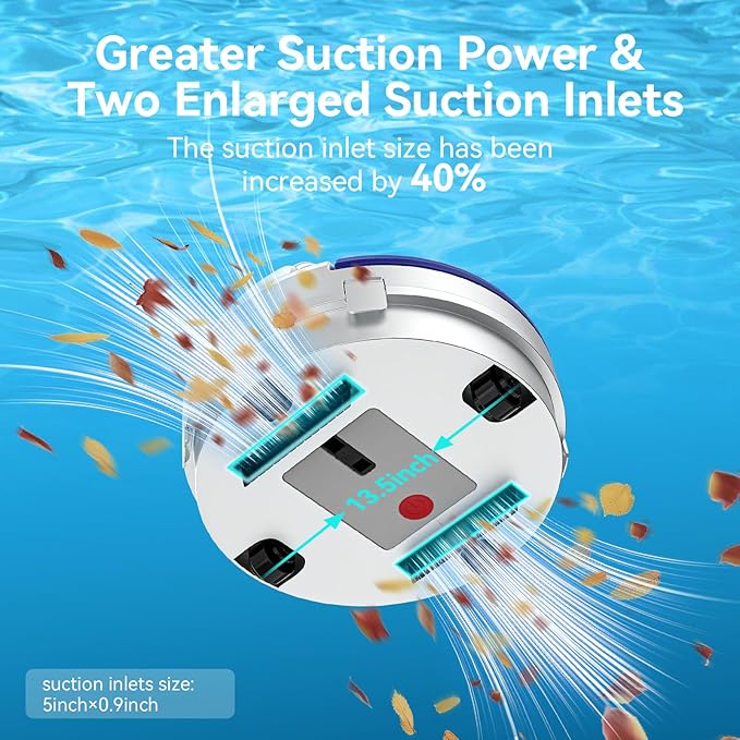 X1 Robotic Pool Vacuum for Above Ground Pool, Automatic Cordless Pool Cleaner with 45W Dual-Motor, Ideal for Above-Ground Flat Pool, 2L Debris Capacity, 90Mins Runtime