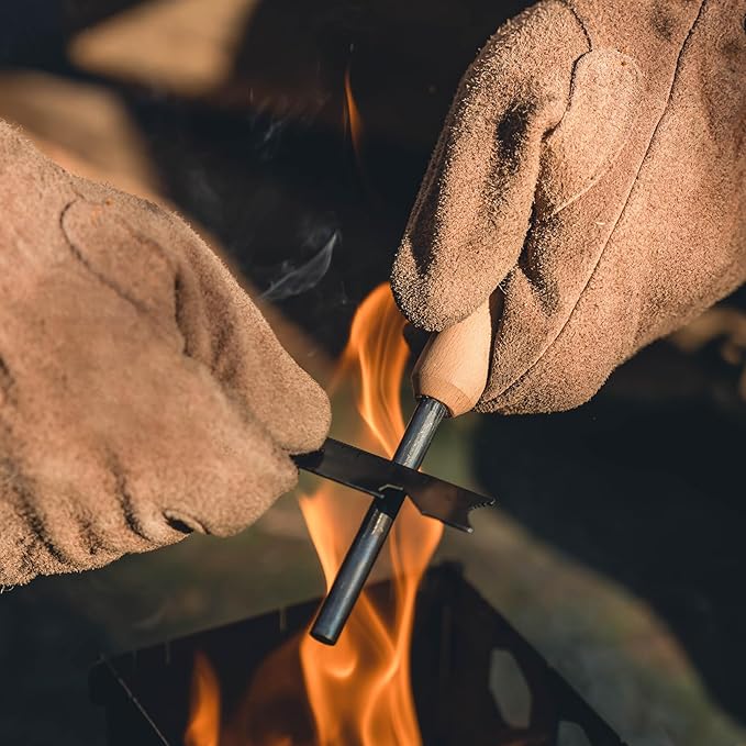 ONETIGRIS Welding Gloves,Fireproof Leather Work Gloves for Men/Women - Forge, BBQ, Camping, Wood Stove,Heat-Resistant Cowhide, Comfort Lined