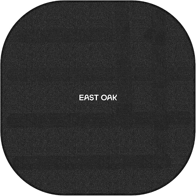 East Oak 36'' Fire Pit Mat for Low Smoke Outdoor Firepit Wood Burning Campfire, Portable fire Pit, Charcoal Grills, Wood Pellet Smokers, for Patio, Backyard, Deck, Garden and Poolside Use, Black