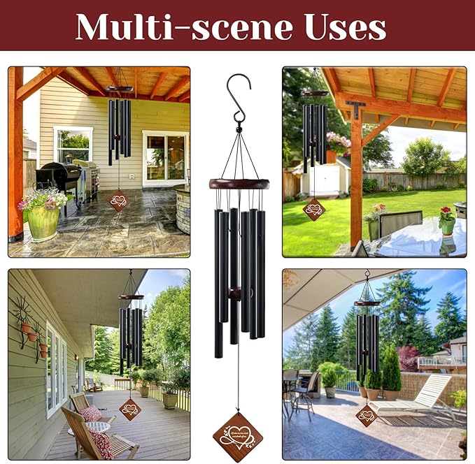 Windchimes in Memory of a Loved One, 36'' Memorial Wind Chime for Outside, Sympathy Wind Chime for Loss of Mother, Father or Loved One, Bereavement Condolence Remembrance Gift for Loss of Loved One