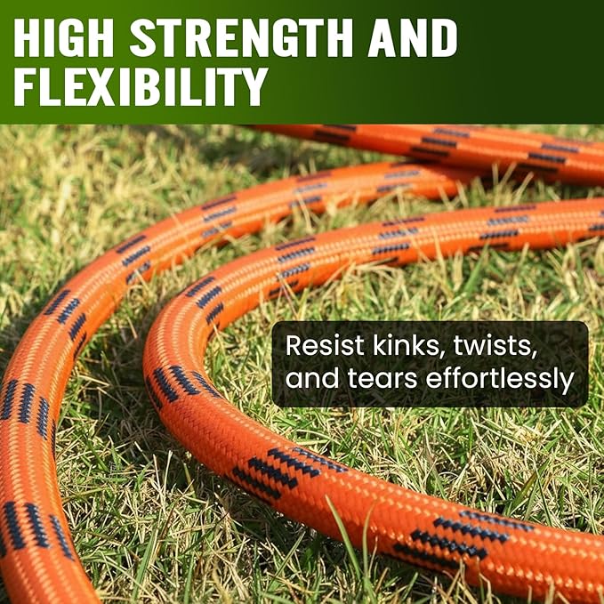 Garden Hose 50 ft, Water Hose Heavy Duty, Flexible Lightweight Non-Expanding Hose with 10 Function Sprayer, Leak-Proof, Burst-Resistant, High-Pressure, Anti-Kink, Garden Gifts for Men Women