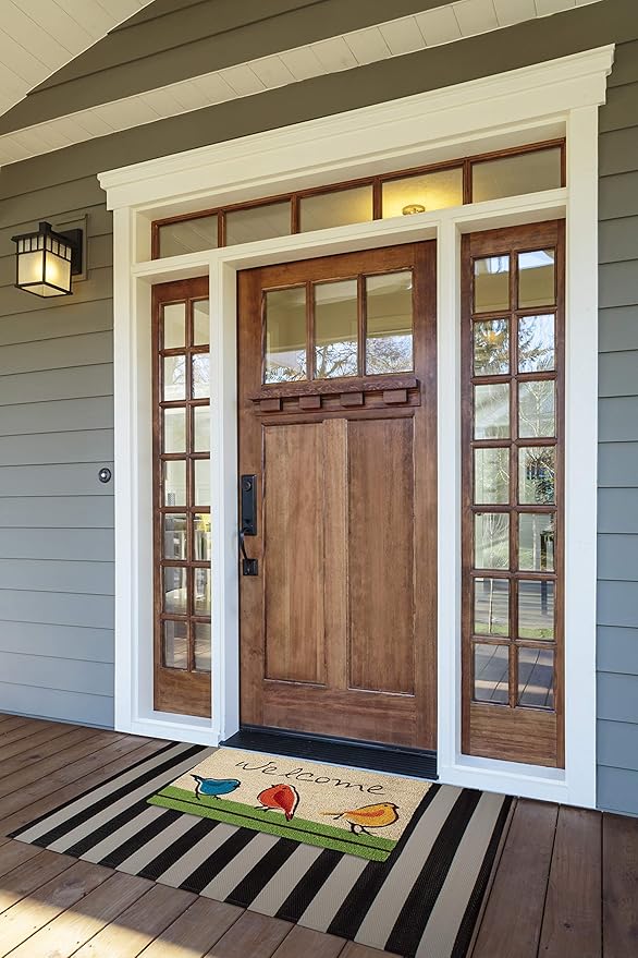 DII Natural Coir Doormat Outdoor Welcome Mat, 17x29, for The Birds