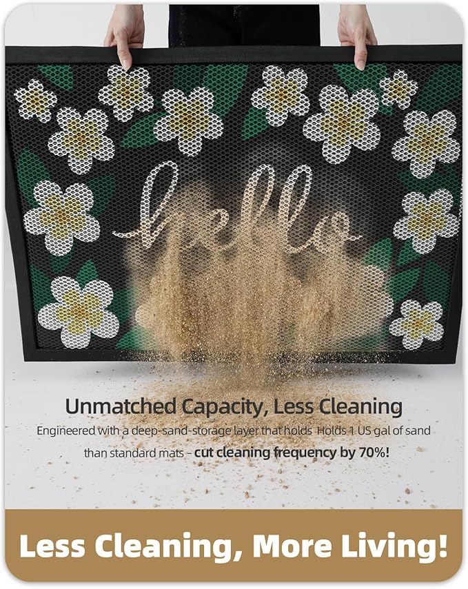 Color&Geometry Outdoor Door Mat, Resilient & Flexible Non-Slip Door Mat 32"x48", Dirt Trapping Waterproof Doormat, Welcome Mat for Porch, Patio & Entryway, Pastel Floral