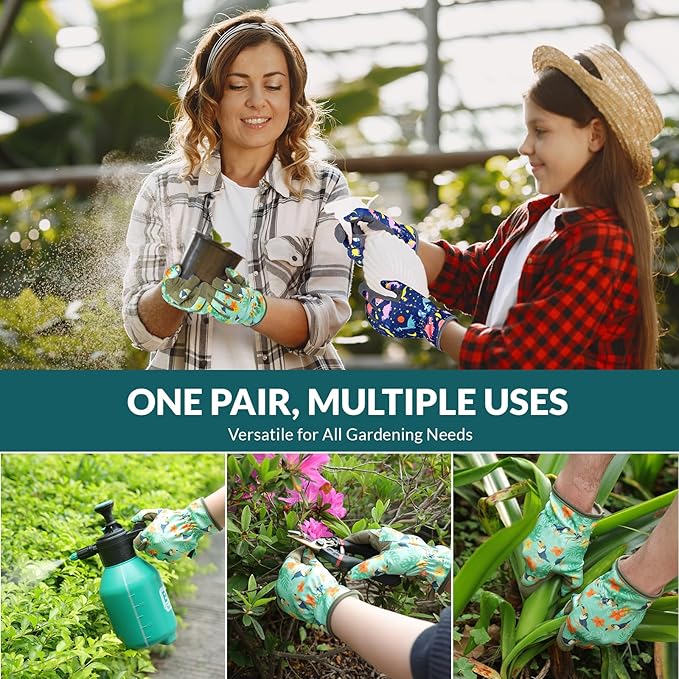 Baidast Garden Gloves, Breathable Leather Gardening Gloves Thorn Proof for Digging, Planting, Pruning