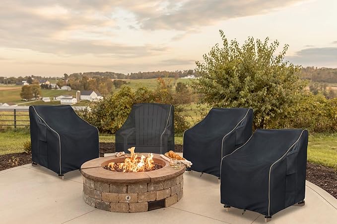 Patio Swivel Chair Cover 4 Pack,Waterproof Heavy Duty Outdoor Chair Covers,Outdoor Swivel Chair Cover for Patio Furniture Covers(30W x 34D x 36H inches),Black