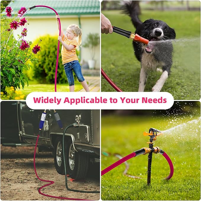 WELLUCK Garden Hose 5/8 in x 25 FT, Heavy Duty Durable Anti Kink Flexible Garden Water Hose for Drinking Water Safe BPA Free, All-weather Lightweight Water Hose for Garden RV Camper Marine