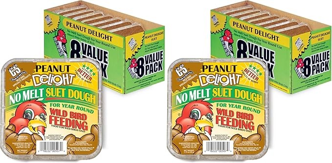 C&S Peanut Delight No Melt Suet Dough 11.75 Ounces,(Pack of 16)