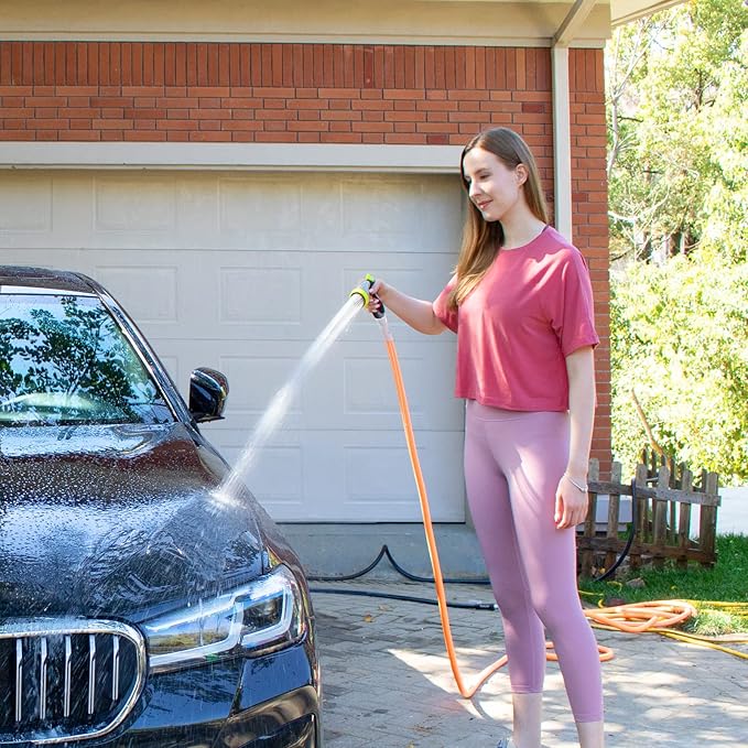 Fevone Kink Free Garden Hose 75 ft, All Weather Flexible, Heavy-Duty & Durable, Leak-Free Connection