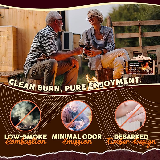 Mini Firewood 4" Kiln Dried Fire Pit Wood for Solo Stove Accessories, Camp Stoves, Tabletop Pits, BBQ Grills & Pizza Ovens 2 lb Box with Fire Starters & Handling Gloves