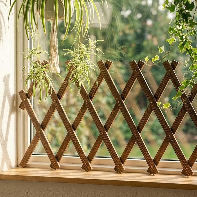 2 PCS Expandable Garden Trellis, 13.2" x 63" Trellis for Climbing Plants Outdoor, Wooden Lattice Fence Wall Panel Lattice Panels for Outside, for Climbing Plants Vine Ivy Rose Cucumbers Clematis
