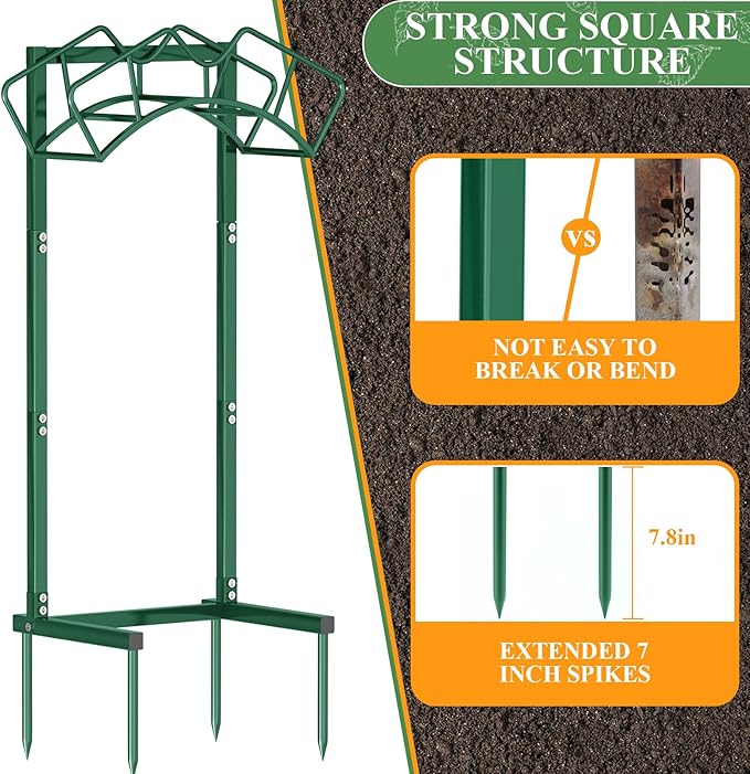 Super Stable Garden Hose Holder, Detachable Water Hose Holders Hose Storage Hold 160-Feet Hose, Water Hose Holder for Outside, Yard, Lawn, Farm (Green)
