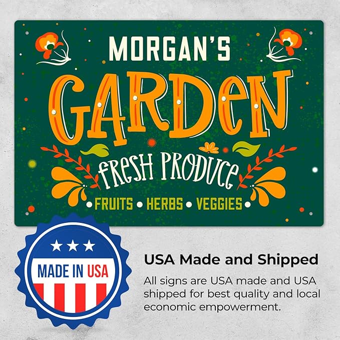 Custom Garden Signs, Personalized Sign for Garden, Ideal for Mom, Mother Or Sign, 12x18 Inches, Rust Free .063 Aluminum, Fade Resistant, Made in USA by Sigo Signs