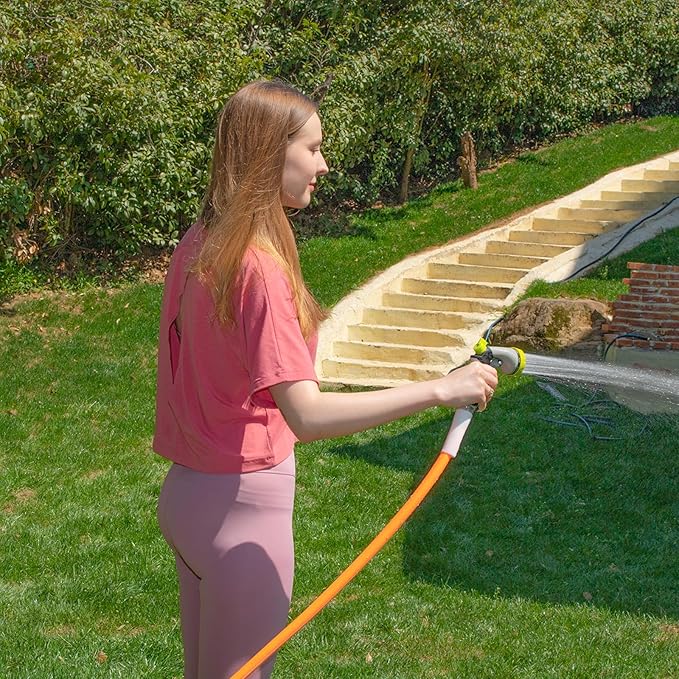Fevone Kink Free Garden Hose 25 ft, All Weather Flexible, Heavy-Duty & Durable, Leak-Free Connection