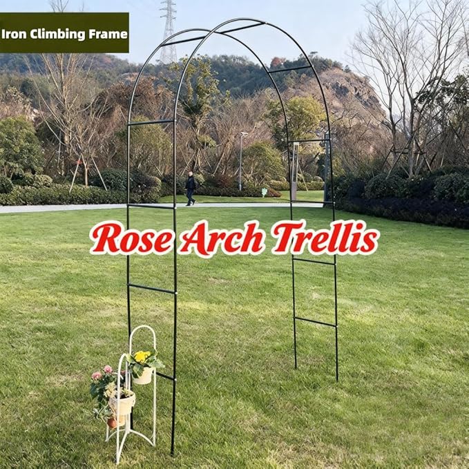 Garden Arch Trellis,Metal Pergola Arbor, Wedding Arch Flowers Frame Backdrop Stand,Garden Arch Arbor for Climbing Plant Wedding Bridal Party Decoration,Assemble Freely 2 Sizes