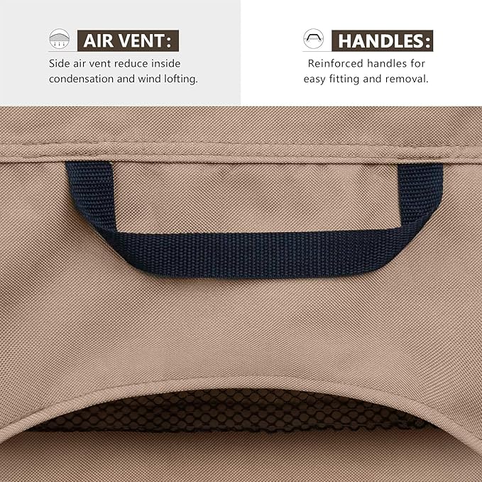 ULTCOVER Waterproof Patio Chair Cover – Outdoor Lounge Deep Seat Single Lawn Chair Cover Fits Up to 38W x 34D x 34H inches