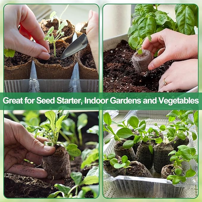 Legigo 50 Pcs 36mm Seed Starter Peat Pellets for Seedlings- Compressed Seed Starter Pods Seed Starting Pellets Plugs Soil Peat Pods for Starting Seeds, Garden Planting Herb Flower Vegetables