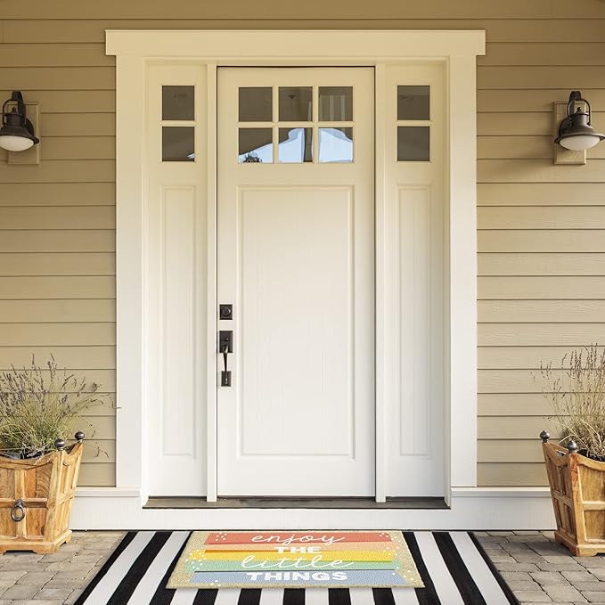 DII Natural Coir Doormat Outdoor Welcome Mat, 17x29, Enjoy The Little Things
