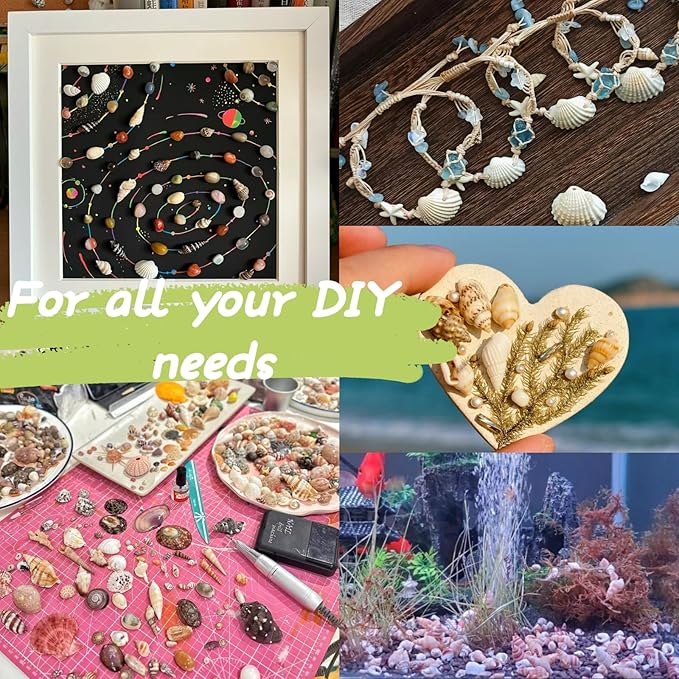1200 PCS Tiny Sea Shells &10 Small Starfish - Mixed Ocean Beach Spiral Seashells for Fish Tank and Vase Filler, Beach Theme Party, Wedding Decor - DIY Craft Supplies
