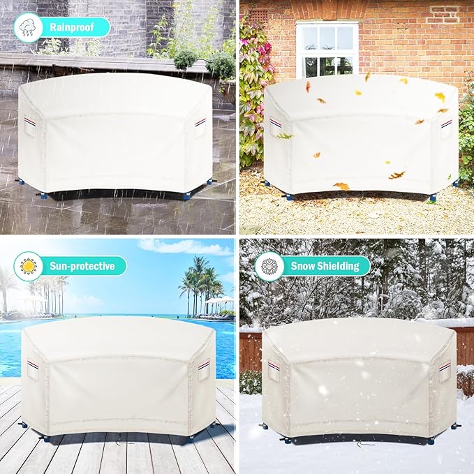 Cover for Adirondack Chair Set,Outdoor Patio Bistro Sets Covers for Balcony,Porch, Garden,Backyard,All-Weather Protector for HDPE Outdoor Table and Chairs(Only-Cover,71x28x33.5in,Beige)