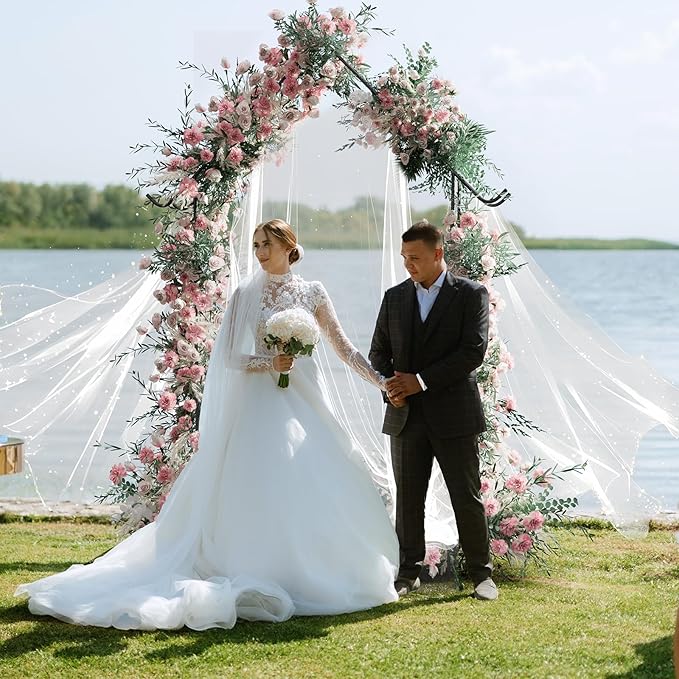 Heavy Duty Garden Arch Trellis for Climbing Plants Outdoor Garden Arbor Arches Flower Arch Arched Trellis for Raised Plant Support, Metal Arch Backdrop Stand for Wedding Party Christmas Decoration
